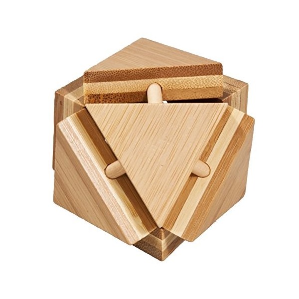 Fridolin - 17155 - Puzzle 3D en Bambou - Boîte Triangle Magique