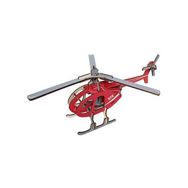 FARUTA Puzzle en bois 3D hélicoptère ornement miniature puzzle modèle davion kit pour enfants adultes couleur : image 1 