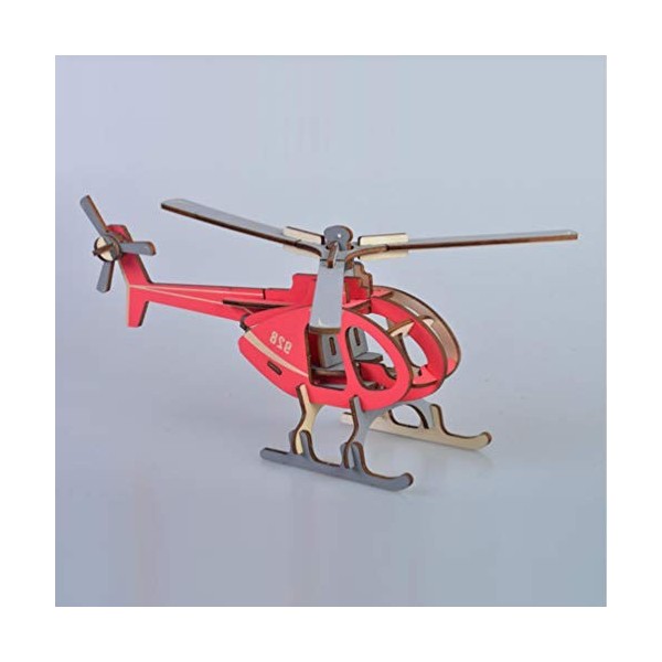 FARUTA Puzzle en bois 3D hélicoptère ornement miniature puzzle modèle davion kit pour enfants adultes couleur : image 1 