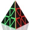 JOPHEK Pyramide Cube, 3x3 Speed Cube Pyraminx Cube Magique Cube Autocollant sur Noir, Pyramide Puzzle Magic Cube