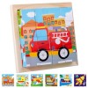 JOKILY Cube dimages en bois 3D - Puzzle de cubes en bois avec 16 cubes - Jouet en bois pour enfants à partir de 2 à 3 4 ans 