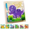 JOKILY Cube dimages en bois 3D - Puzzle de cubes en bois avec 16 cubes - Jouet en bois pour enfants à partir de 2 à 3 4 ans 