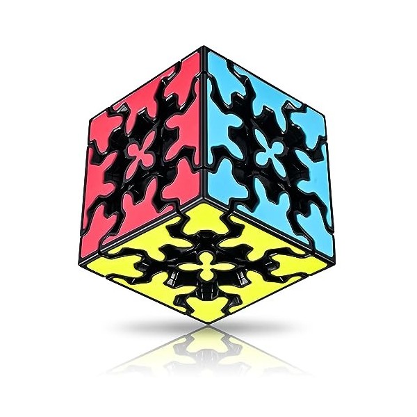 AOVNEA Speed Cube, Stickerless Magic Gear Cube & Smooth Twist Puzzle Cube, 3D Puzzles sans Autocollant Jouets éducatifs pour 