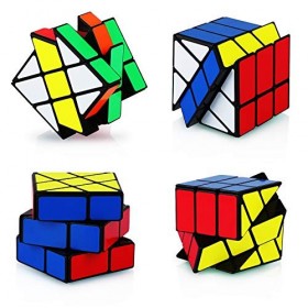 Coolzon Speed Magic Cube Fenghuolun 3x3, Cube Magique 3x3 avec Autocollant de PVC 3D Puzzle Cube Brain Teasers pour Enfants e