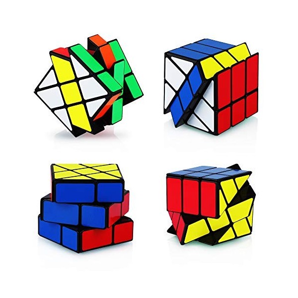 Coolzon Speed Magic Cube Fenghuolun 3x3, Cube Magique 3x3 avec Autocollant de PVC 3D Puzzle Cube Brain Teasers pour Enfants e
