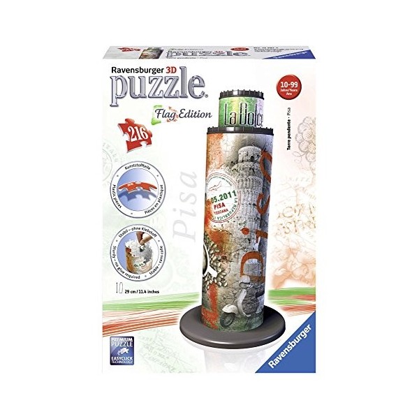 Ravensburger Puzzle 3d 216 Pièces Tour De Pise Edition Spéciale Flag Edition