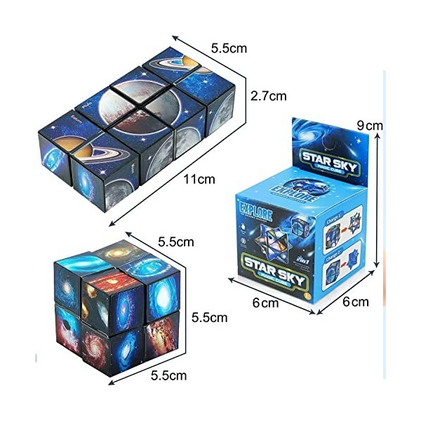Costume Star Cube, Cube Étoile Magique en Deux en Un, Cube Puzzle 3D, Cube de Vitesse, Cube de Transformation pour Enfants et