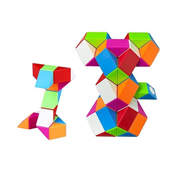 EACHHAHA Serpent Magique 24 Blocs-Magic Snake Cube-Snake Puzzle-Casse-tête Jeu de Cerveau-Convient comme Cadeaux de Noël et d