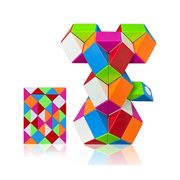 EACHHAHA Serpent Magique 24 Blocs-Magic Snake Cube-Snake Puzzle-Casse-tête Jeu de Cerveau-Convient comme Cadeaux de Noël et d