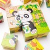 OFKPO Animal Forest Cube Bois Bloquer Puzzles, Puzzle de Développement Jouets Educatifs de Puzzle Bois Puzzle 3D Multicolore