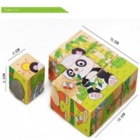 OFKPO Animal Forest Cube Bois Bloquer Puzzles, Puzzle de Développement Jouets Educatifs de Puzzle Bois Puzzle 3D Multicolore