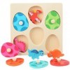 PTooTP Puzzle en Bois, Jeux Bebe, Puzzle à Encastrements pour Bébé, Jouets Montessori pour Les Tout-Petits de 1 2 3 Ans, Jeu 