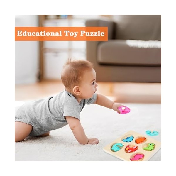 PTooTP Puzzle en Bois, Jeux Bebe, Puzzle à Encastrements pour Bébé, Jouets Montessori pour Les Tout-Petits de 1 2 3 Ans, Jeu 