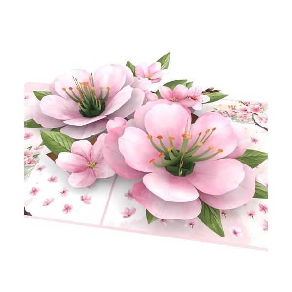 MOKIO® Carte Fleur Pop-Up – Fleurs de Cerisier Japonais – Carte cadeau 3D pour un anniversaire ou comme bon cadeau, Sakura Ar