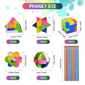 FORMIZON 15 Pièces Gomme Puzzle, Gommes Nouveauté, Gomme Créative Enfants, avec 10 Crayons Flexibles, pour Remplissage de Sac