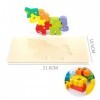 XJYHUE Puzzle en Bois pour Enfants, Jouet Montessori Licorne 3D Puzzles, Puzzle à Encastrements, éducation Jouets Jouets, Jeu