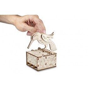 EWA Eco-Wood-Art Oiseau 3D mécanique en Bois-Puzzle pour Adultes et Adolescents-Assemblage sans colle-38 pièces, Bird, Nature