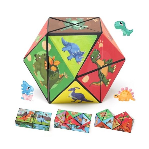 TonStyle Cube Magique, Puzzle 3D, Transformant Jouet Anti-Stress, Cube Soulager Le Stress et lAnxiété Jeu éducatif Cadeaux Cr