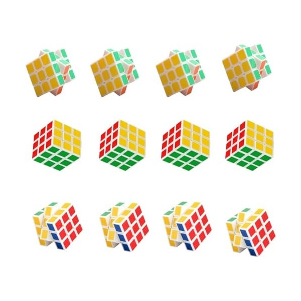 Speed Cube 3x3 Cube Magique, Cube Magnétique 12 Pièces Cube de Vitesse Magique, Puzzle 3D Cube Original, Puzzle Cube Stickerl