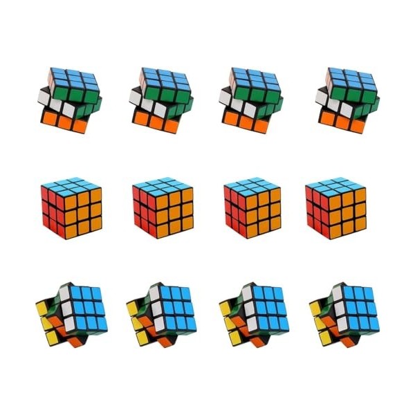 Speed Cube 3x3 Cube Magique, Cube Magnétique 12 Pièces Cube de Vitesse Magique, Puzzle 3D Cube Original, Puzzle Cube Stickerl