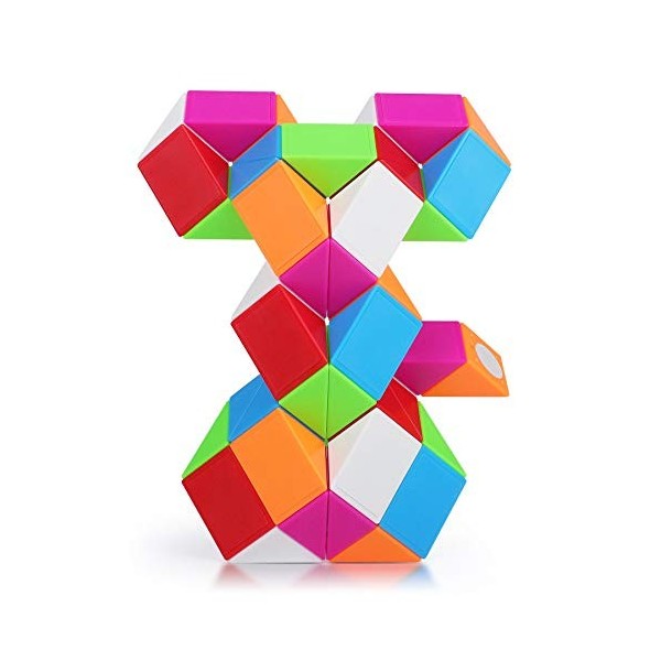 Coolzon Speed Magic Snake Cube, 24 Parties 3D Puzzle Toy Snake Puzzles Magic Ruler Twist Puzzle Puzzle Bas de Noël Fulteuses 