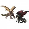 MOJO Lot de 2 Figurines Mythologiques et Dragons, Taille Deluxe I Comprend: 1 Dragon en Acier et 1 Dragon de Terre 