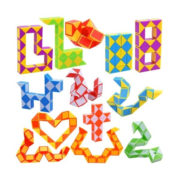 GOLDGE 13 pièces Serpent Magique Magic Snakes Puzzle Cube Mini Twist Puzzle Twisty Toy pour Enfants et Adultes, Cadeau Annive