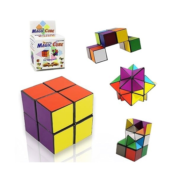 Cube euclidien Cube Magique，2 en 1, Cube étoile Magique, Cube Puzzle 3D, Infinity Cube pour Plus de rapidité et de précision 