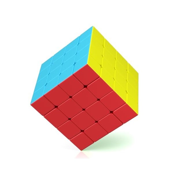 ROXENDA Cube de Vitesse 4X4 Speed Cube, Stickerless Cube Magique Fa