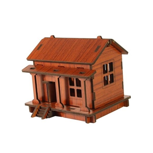 perfk Puzzle 3D Architecture cabane bâtiments Puzzle 3D Mains sur capacité Ornement pour Adolescents Adultes garçons Filles C