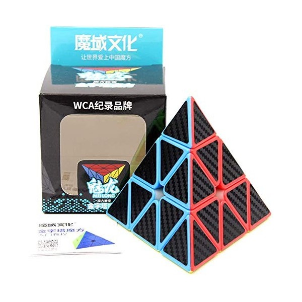 FunnyGoo MoYu MoFangJiaoShi Cubing Classroom Meilong Autocollant en Fibre de Carbone 3x3 Pyraminx Magic Cube irrégulier Pyram