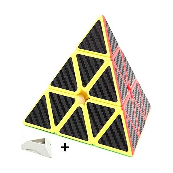 FunnyGoo MoYu MoFangJiaoShi Cubing Classroom Meilong Autocollant en Fibre de Carbone 3x3 Pyraminx Magic Cube irrégulier Pyram