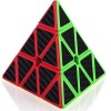 Triangle Pyramide Pyraminx Speed Cube 3x3x3,TOYESS Magic Cube Spécial Compétition Ultra Rapide Cube Autocollant de Carbone Fi