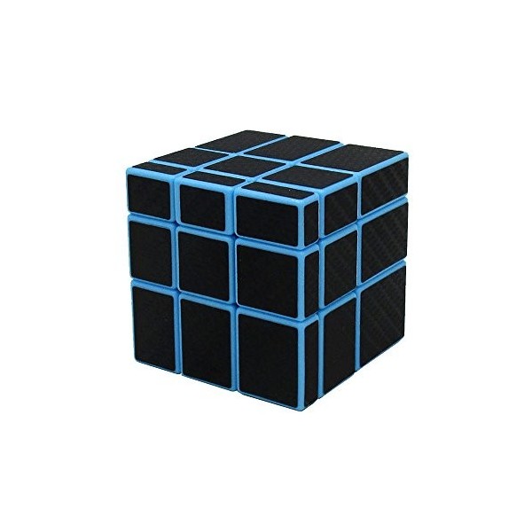 Wings of wind - Lisse Cube Magique 3x3x3 inégale, Autocollant en Fibre de Carbone 3x3 Puzzle Cube Bleu 