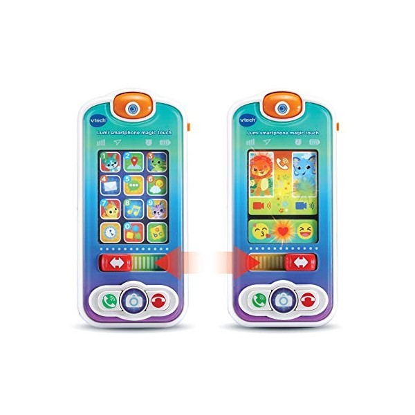 VTech - Lumi Smartphone Magic Touch – Jouet Téléphone Bébé / 1-3 Ans – Version FR