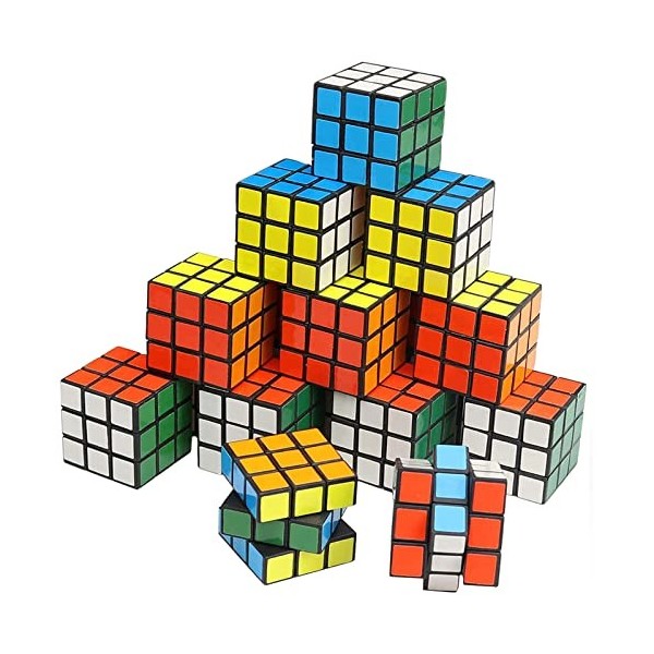 Lot de 12 mini cubes magiques 3 x 3 x 3 cm - Cube magique - Petit cadeau danniversaire denfant - Puzzle Magic Cube pour Noë