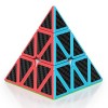 ROXENDA Cube Pyramide, Cube Magique de Triangle 3x3x3. Couleurs Vives Super-durables - Facile à Tourner Fibre de Carbone 