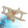 Toyvian Construire des Maquette Bois Avion en Bois Non Fini Miniature en Bois Avion 3D Puzzle en Bois Avion Sculpture Modèle 