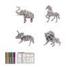 Uposao Puzzle 3D De Colorier Ensemble, DIY Arts Crafts Animal Puzzle Kit, Jeu De Puzzle De Peinture 3D avec 12 Marquer des St