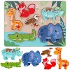 Puzzles en Bois Enfant, Jouet Bébé 3D Puzzles, Puzzles Animaux de la Forêt, Jouet Montessori Animaux 3D Puzzles, Puzzles Anim