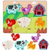 Puzzles en Bois Enfant, Jouet Bébé 3D Puzzles, Puzzles Animaux de la Forêt, Jouet Montessori Animaux 3D Puzzles, Puzzles Anim