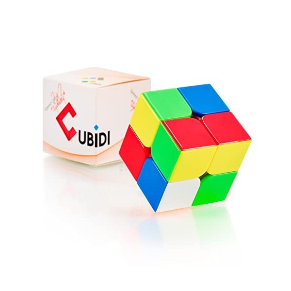 CUBIDI® Cube Magique 2x2 - Type Sydney - Carbon Speedcube de Vitesse avec Caractéristiques de Rotation Optimisées - Classique