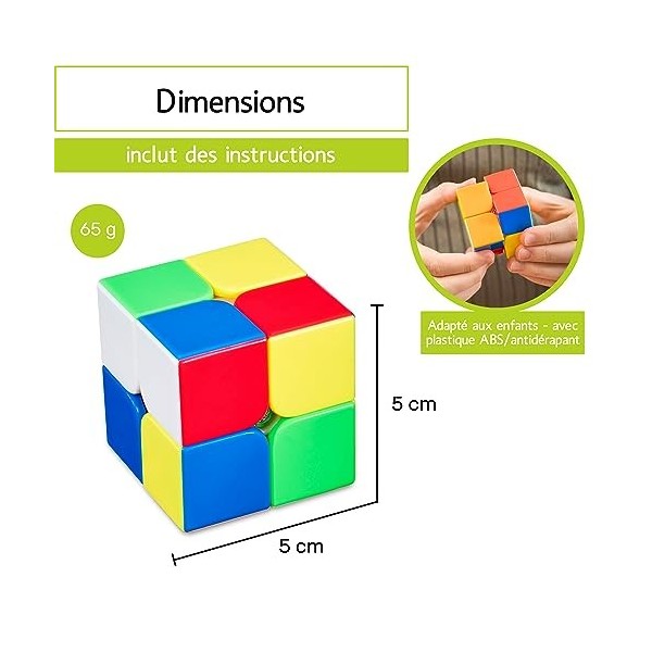 CUBIDI® Cube Magique 2x2 - Type Sydney - Carbon Speedcube de Vitesse avec Caractéristiques de Rotation Optimisées - Classique