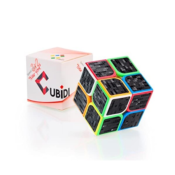 CUBIDI® Originale Cube Magique Carbon 2x2x2 - Type New York | Speedcube de Vitesse avec Caractéristiques de Rotation Optimisé