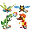 Blocs Plats T-Rex, Dinosaure, Luciole, Abeille, Canard, etc. Bâtiment de Puzzle en 3D Figures Niveau 2. Collectez Les Tous