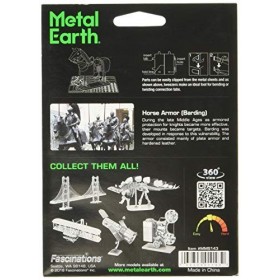 Metal Earth Puzzle 3D Armure de Cheval - Puzzle en métal darmatures pour adultes Niveau modéré de 8,89 x 2,29 x 9,65 cm