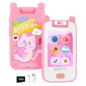 AGPTEK 2.8" Tactile Smartphone Enfant Téléphone Portable pour Enfant, Jouet Téléphone avec Appareil Photo, Téléphone Musical 