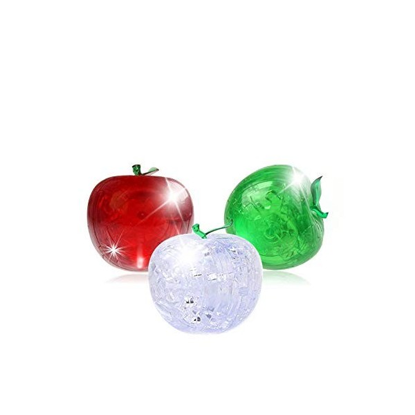 Lily&her friends - Puzzle 3D en forme de pomme en cristal - Bricolage - Jouet éducatif - Puzzle en cristal rouge 