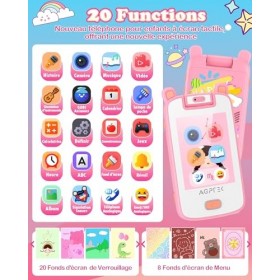 AGPTEK 2.8" Tactile Smartphone Enfant Téléphone Portable pour Enfant, Jouet Téléphone avec Appareil Photo, Téléphone Musical 