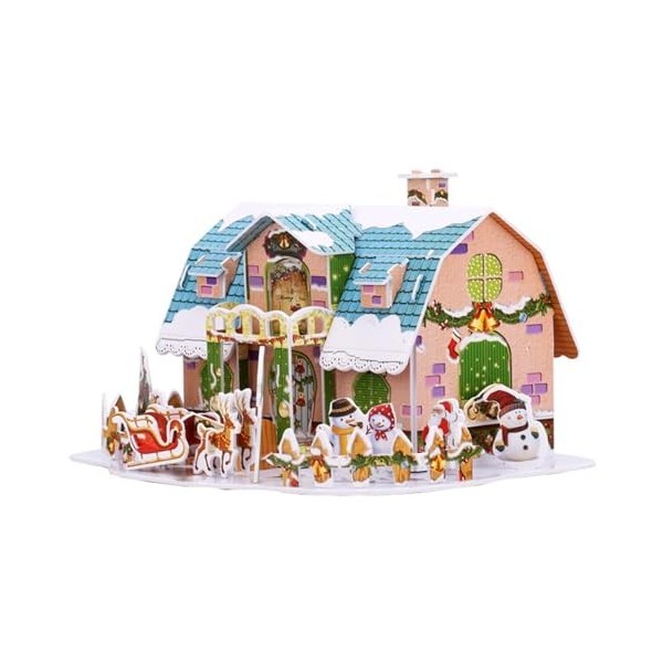 Sharplace Puzzle de noël à Faire soi-même, Puzzle 3D de noël, Village créatif, Kits de Construction de modèles pour la Maison